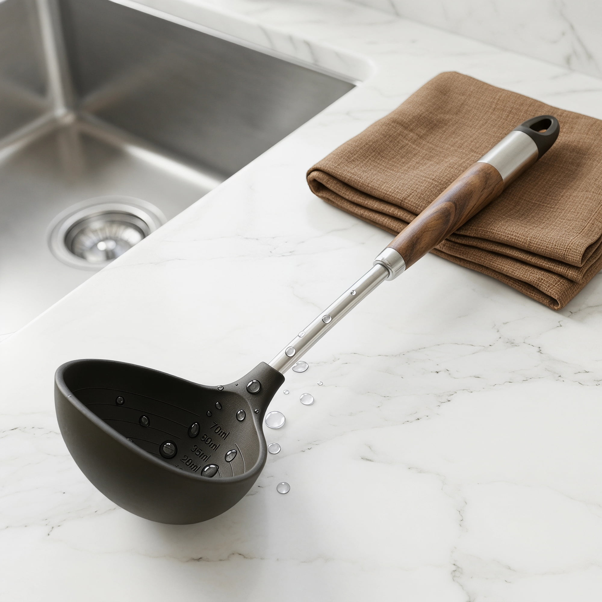 Unique Bargains Silicone Non Stick Cookware Heat Resistant Soup Spoon A 14.3"x3.8"
