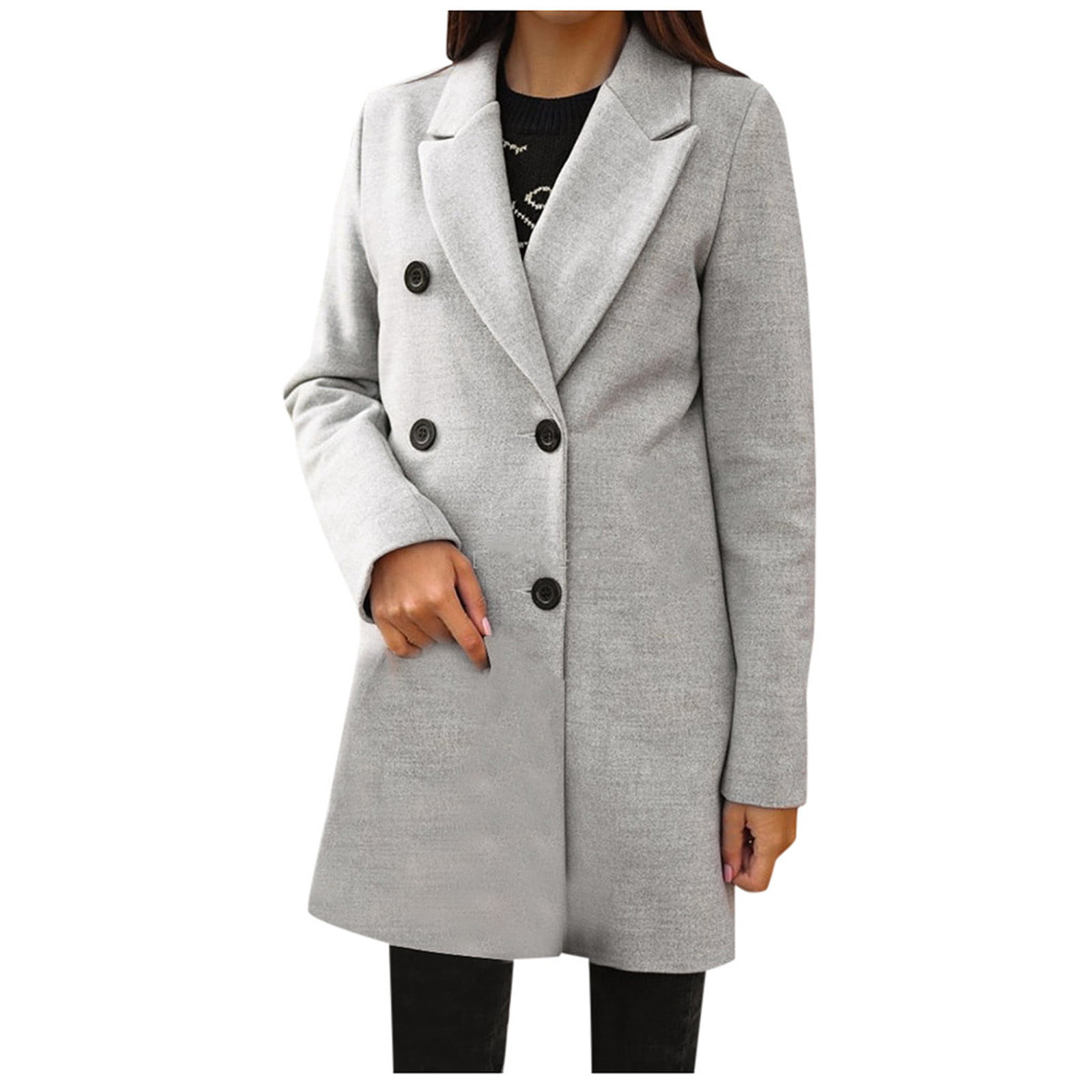 Zwerver Vervorming Toeval Cotonie Woman Artificial Wool Elegant Blend Coat Slim Female Long Coat  Outerwear Jacket - Walmart.com