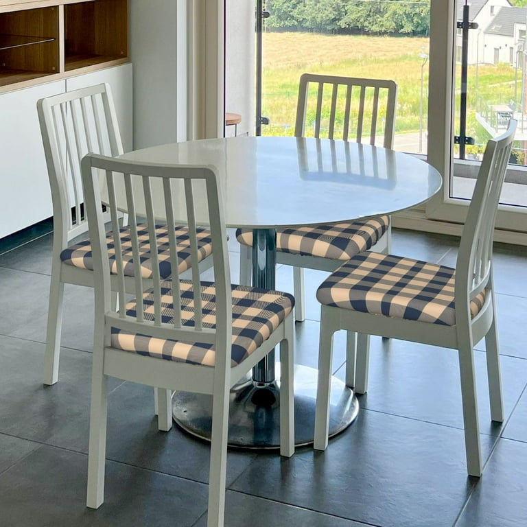 Chair Covers for Dining Chairs Blue Brown Twill Stripe Plaid