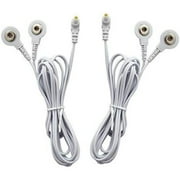 2.35mm Shielded Replacement Electrode Wires Standard Connection Snap 3.5mm Cable for Tens EMS Massage Units (2 Pack)