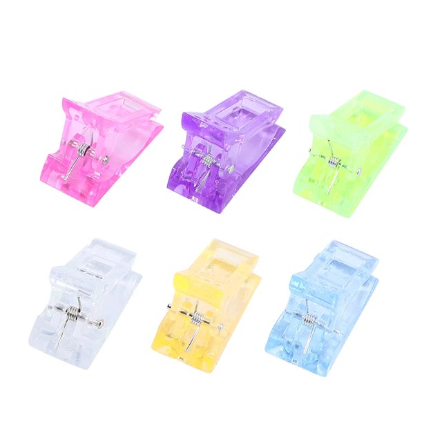 12pcs Nail Tips Clip Nail Extension Clips Nail Gel Quick Building Set Nail Art Accessories For Nail Fiberglass Extension And Fixation (Colorful)