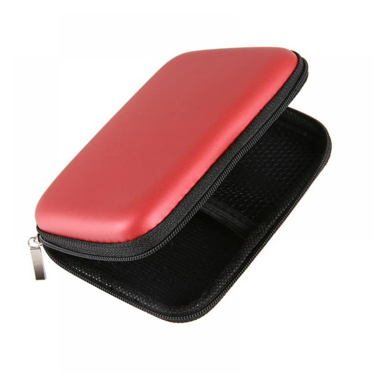 Red Rectangle Small EVA Case - Portable Protection Hard Shell Exterior  Lightweight Universal Zipper Pouch Carrying Bag for Earbud, Headset,  Charger