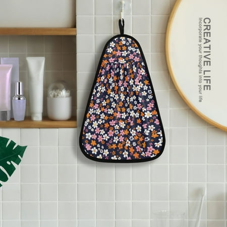 

Small Flowers Hanging Towel Kitchen Hand Towel Bathroom Absorbent Towel Machine Washable Quick Dry Dishcloths