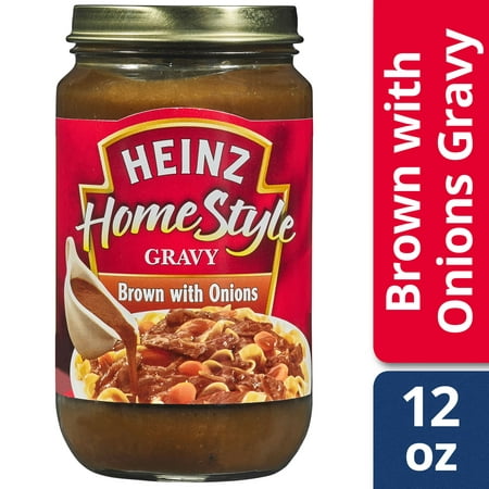 (5 Pack) Heinz Home-style Brown Gravy with Onions, 12 oz (Best Onion Gravy Ever)