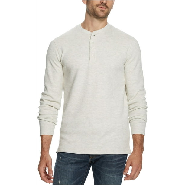 Men's Waffle Knit Thermal Henley Shirt Faded Glory Henley | Venzero