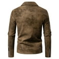 thumbnail image 4 of WTOBBY Men's PU Leather Lapel Jacket, Light Mature Style Motorcycle Coat, Trendy Biker Outerwear for Casual and Night Out Fashion,Brown L, 4 of 4