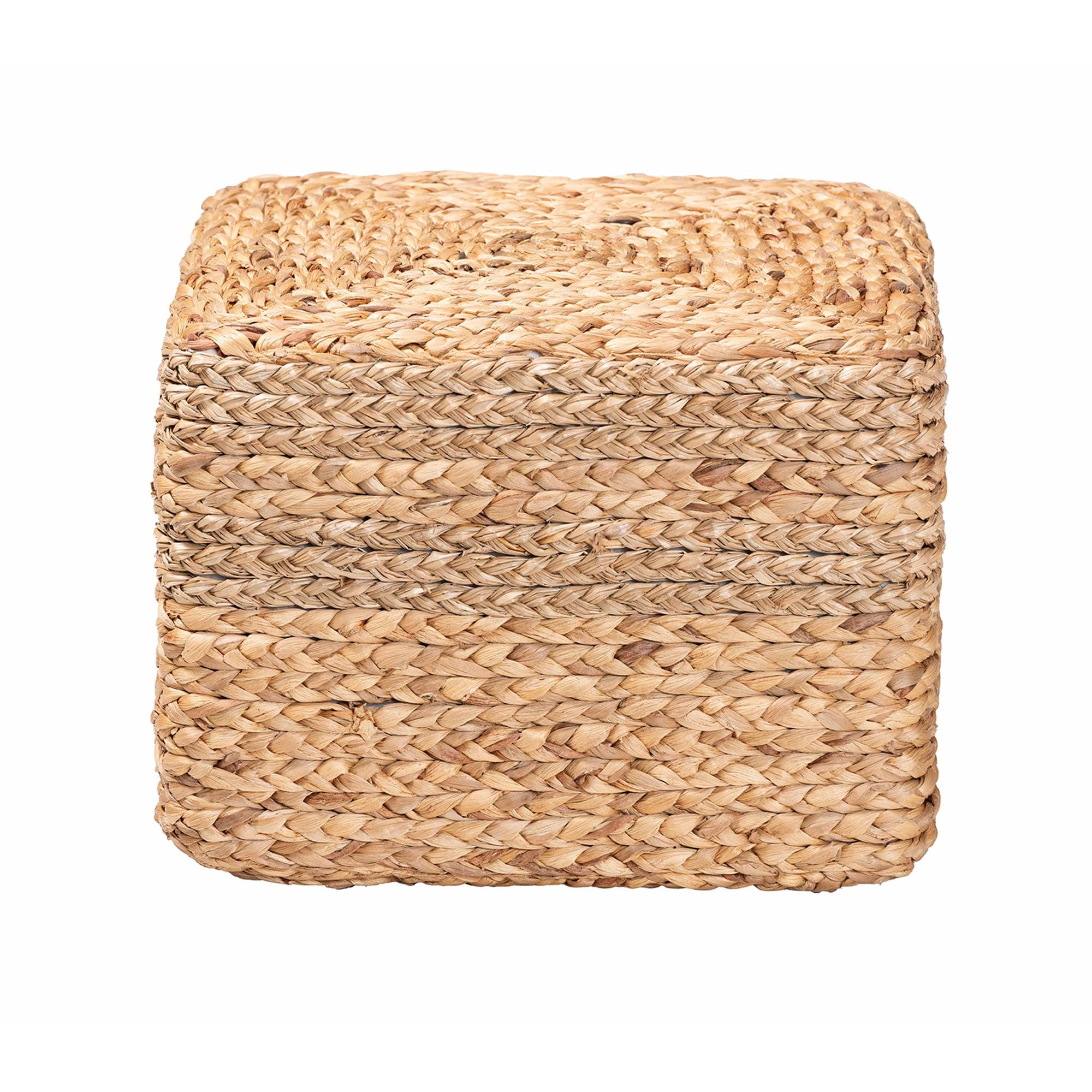 bali & pari Marella Modern Bohemian Natural Brown Seagrass Accent Footstool