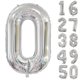 thumbnail image 1 of Globo Yeodong, plateado, número 0, 40 pulgadas, con helio, para fiesta, 1 of 7
