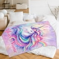 thumbnail image 3 of Custom Unicorn Blanket with Name, 50 x 40 Inches Soft Fuzzy Animal Blanket for Girls, Unicorn Lovers, Cozy Blanket, Warm Flannel Throw Blanket Bed Room Decor, Camping, Travel, Chair, 3 of 6
