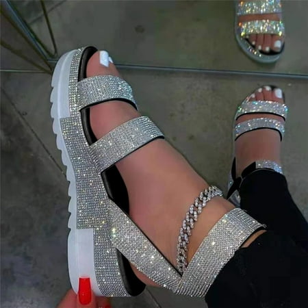 

Women s Ladies Fashion Casual Solid Open Toe Platforms Sandals Beach Shoes Black 6.30728