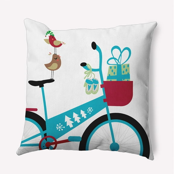 16" x 16" Simply Daisy Close Up Bike Polyester Accent Pillow, Turquoise Qty 1