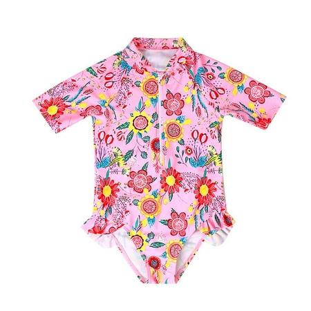 

Uccdo Toddler Girls Long Sleeve Rashguard One-Piece Swimsuit Kids Zipper Bathing Suit Swimwear 2-7T