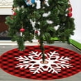 thumbnail image 3 of C 90Cm Christmas Tree Skirt Polyester Fabric Red Gold Snowflake Star Print For Tree Base Durable Easy To Clean, 3 of 7