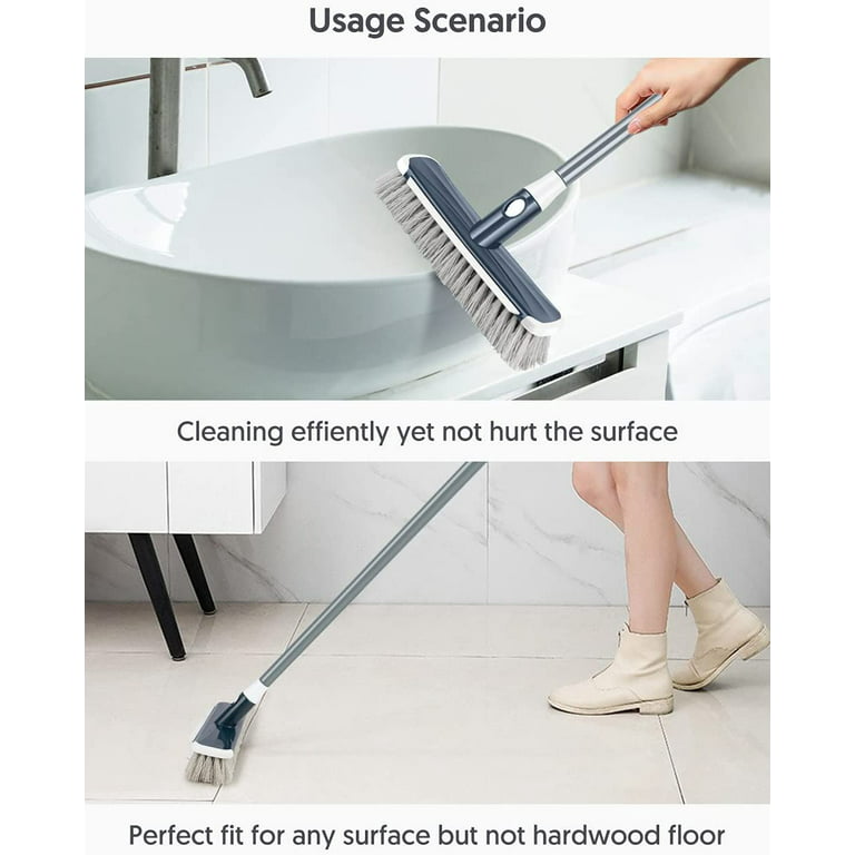 SUSIMOND 3 in 1 44.5 Floor Scrub Brush with Long Handle, Wall Cleaning  Brush with 180° Rotatable, Floor Brush Scrubber, Deck Brush with Handle,  Floor