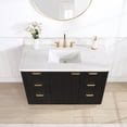 thumbnail image 5 of Cadiz 48" Single Fir Wood Black Vanity with Lightning White Composite & Mirror, 5 of 17