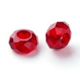 thumbnail image 3 of U8MO 100pcs Glass European Large Hole Rondelle Beads Faceted Mini Loose Spacer 14x8mm-DarkRed, 3 of 3