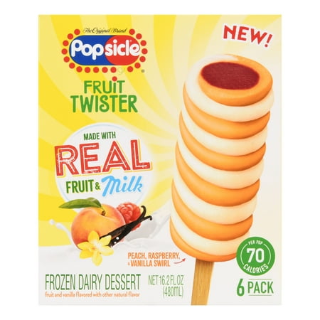 Popsicle Fruit Twister Raspberry Peach & Vanilla - 6ct/16.2oz