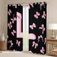thumbnail image 2 of Feelyou Kawaii Monogrammed L Blackout Curtains Set of 2 (52x84 Each) for Teen, Black Pink Bow-tie Window Curtains, Cartoon Princess Bow Curtains and Drapes, Black Out Curtains Decor, 2 of 6