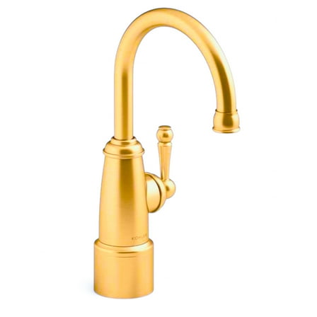 Kohler Wellspring Gooseneck Beverage Faucet, Single Hole Deck Mount, Solid Brass in Vibrant Brushed Moderne Brass