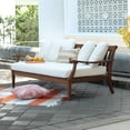 thumbnail image 2 of Alston Wood Outdoor Sofa Daybed with White Cushion, 2 of 17