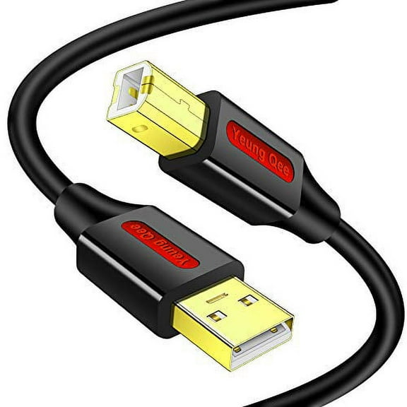Printer Cable 20 FT,USB Printer Cable High Speed USB 2.0 A Male to Type B Male Printer Scanner Cable Cord Compatible with HP, Canon, Epson, Dell, Brother, Lexmark, Xerox, Samsung etc (20ft/6