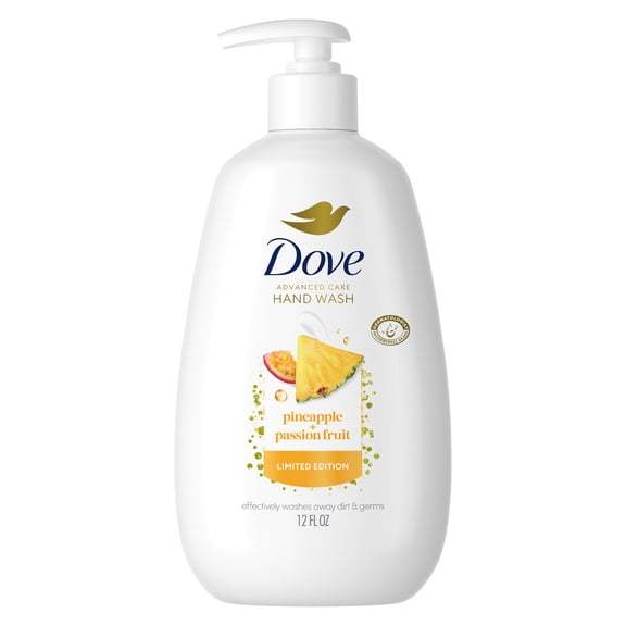 Dove Limited Edition Liquid Hand Soap Pineapple & Passionfruit Moisturizing Hand Wash for Lasting Nourishment, 12 fl oz