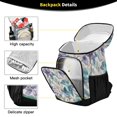 thumbnail image 3 of Backpack Cooler lunch bag 36 Can Capacity Insulated Bag for Camping, Beach, Hiking & Travel Watercolor Orchids and Lilies, 3 of 7