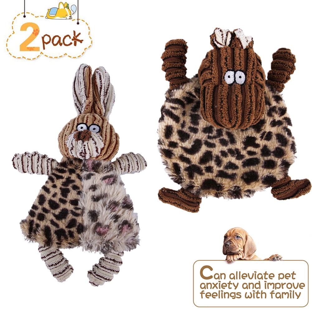 Kepooman Dog Chew Toy for Teething Chewing and Playtime, No Stuffing Plush Animal Dog Squeaky Toy, 2 Pack Set Kepooman Dog Chew Toy for Teething Chewing and Playtime, No Stuffing Plush Animal Dog Squeaky Toy, 2 Pack Set