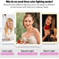 thumbnail image 3 of Makeup Mirror with Lights mAh USB Rechargeable Lighted Makeup Mirror Touch Screen Colors Adjustable LED Lights Compact Travel Mirror for Girls Women (Pink), 3 of 7