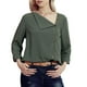 thumbnail image 2 of Prettyia - Blusa de gasa con cuello vuelto y botones para mujer SG Yuyangstore Blusa de gasa sólida, 2 of 8