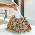 thumbnail image 6 of Uemuo Fall Maple Leaves Pattern Tissue Box Cover Holder, Triangle with Bottom Belt - PVC Leather Decorative Organizer for Tabletop, Bathroom, Car, Office, 6 of 9