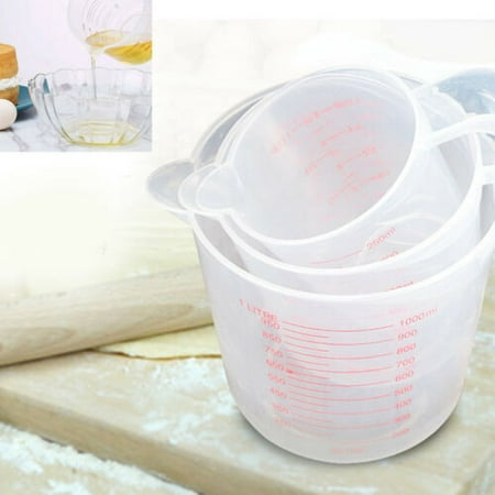 

Paddsun 3 Sizes Stacking Measuring Cup Jugs Plastic Baking Kitchen Set Flour Sugar Water