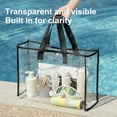 thumbnail image 5 of Fall Saving! Tuobarr Beach Bag, Large Clear Plastic Capacity Swimming Tote Bag, Thickened Pvc Wash Bag for Stadium, Outdoor, Beach, Pool Black, 5 of 6