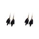 thumbnail image 3 of Qarigey 2 uds pendientes pluma Bohemia borla pendiente largo Vintage pantalla ocio joyería accesorios moda elegante Negro 2piezas, 3 of 6