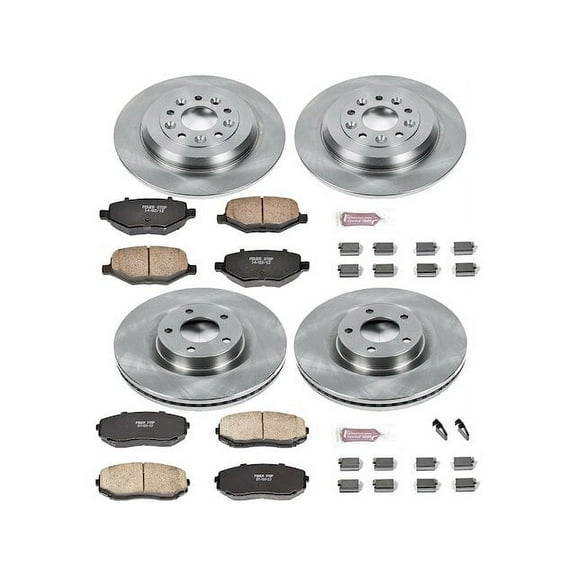 Front and Rear Brake Pad and Rotor Kit - Compatible with 2011 - 2012 Ford Edge