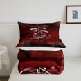 thumbnail image 4 of YST Nautical Anchor Comforter Set, Queen, Ocean Beach Theme, Gothic Spider Web Red Black Ombre, 4 of 5