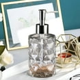 thumbnail image 5 of Rhombus Glass Soap Dispenser with Pump - 350ml Refillable Liquid Soap Bottle for Hand Soap,Shampoo & Shower Gel - Durable Pressed Glass Design for Bathroom,Kitchen & Home Decor (7.09 x 2.76 in), 5 of 6