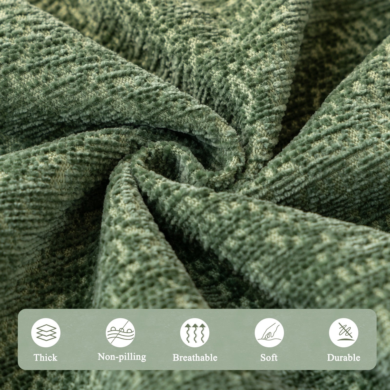 ANMINY Ultra Soft Chenille Couch Cover with Tassels, Machine Washable Multi - Use Sofa Blanket Cover