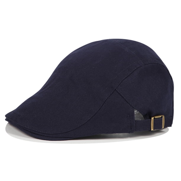 Xiao Hua Gorra plana de algodón para hombre, sombrero de caza estilo Ivy Gatsby Newsboy, boina para hombre (azul marino)