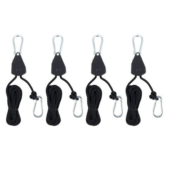 4Pcs Heavy Duty Adjustable Grow Light Ratchet Rope Hanger Yoyo for Fixtures Gardening
