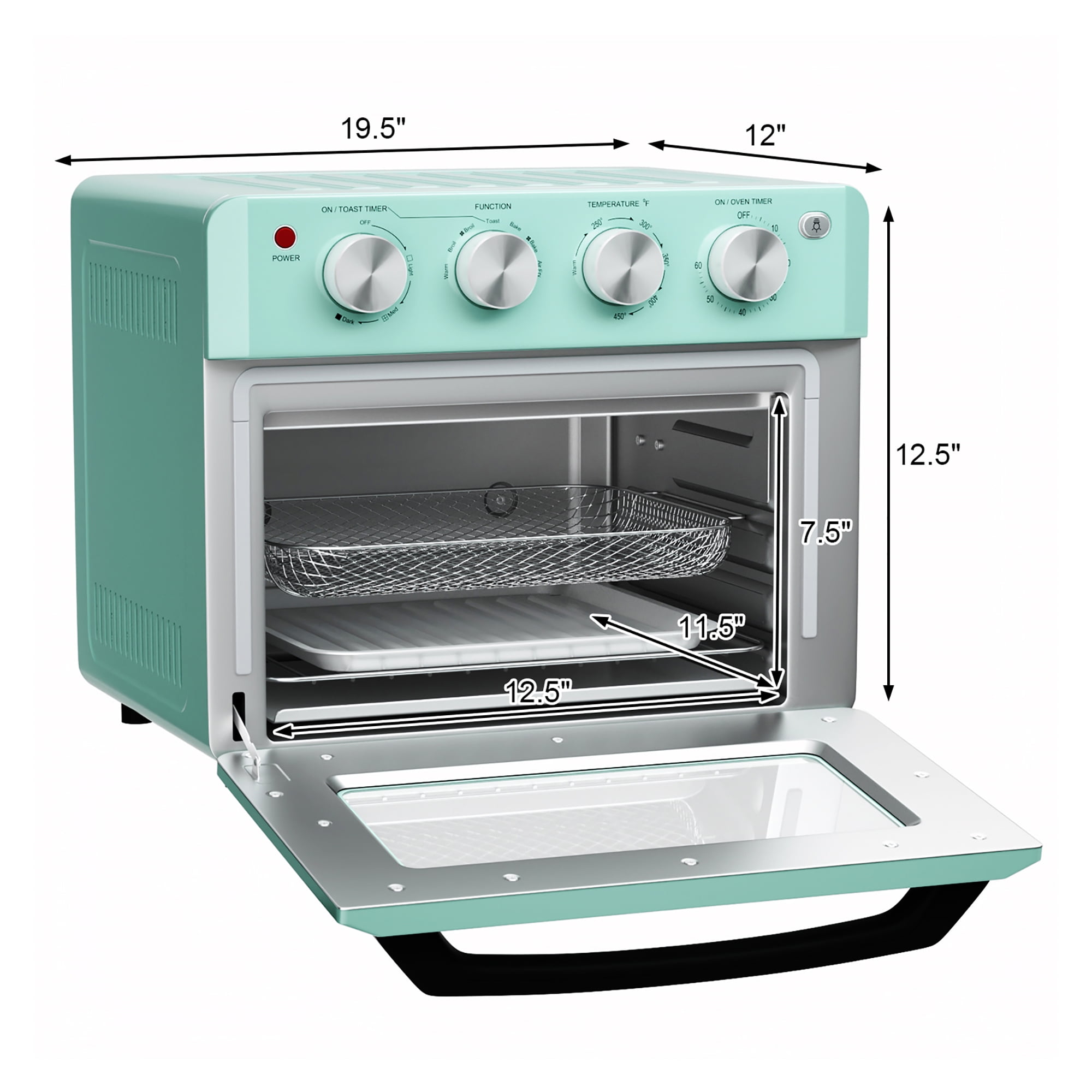 19 QT Multi-functional Air Fryer Oven 1800W Dehydrator Rotisserie - 14.5 x  14.5 x 16 (L x W x H) - On Sale - Bed Bath & Beyond - 32362525