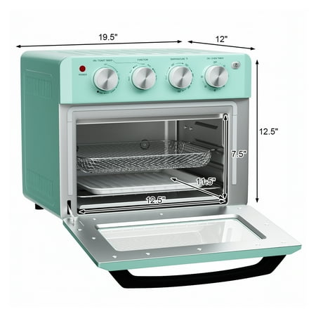 Costway - Air Fryer Toaster Oven 19 QT Dehydrate Convection Ovens w/ 5 Accessories - Mint green