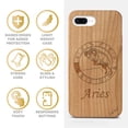 thumbnail image 4 of Case Yard Wooden Case Outside Soft TPU Silicone, Slim Fit Shockproof Wood Protective Phone Cover for Girls Boys Men and Women, Supports Wireless Charging Aries Sign Design case for iPhone-8-Plus, 4 of 7