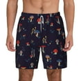 thumbnail image 2 of Picia Mushrooms3 pattern Mens Swim Trunks with Compression Liner Stretch Beach Shorts Quick Dry with Zipper Pockets No-Chafing Board Shorts-X-Large, 2 of 9
