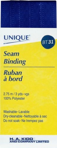 Unique Seam Binding, 14 mm, Navy Blue (Rayon)