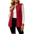 thumbnail image 4 of Klisyaur Womens Fleece Vest Sleeveless Crew Neck Open Front Casual Jackets Loose Outerwear Work Comfy Soft Warm Jacket, 4 of 8