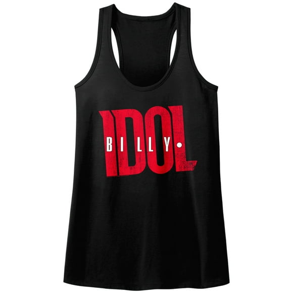 Billy Idol 1980s Punk Rock Singer Red Logo Adult Racerback Tank Top Shirt