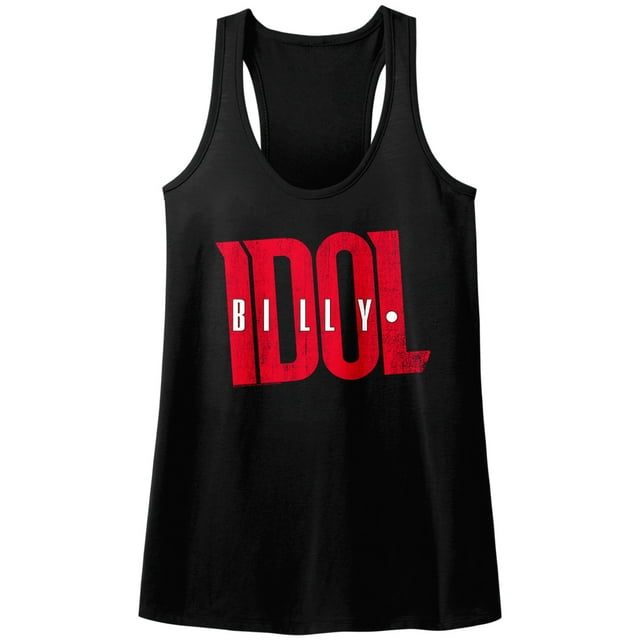 Billy Idol 1980s Punk Rock Singer Red Logo Adult Racerback Tank Top Shirt
