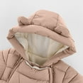 thumbnail image 5 of Odeerbi Infant Boys Girls Snowsuits Winter Thermal Puffer Jumpsuit Down Romper Infant Cute Hooded Bodysuit Plush Zipper Long Sleeve Onesie Infant Clothes Beige, 5 of 5