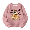 thumbnail image 5 of SERTGUTR Kids Halloween Sweatshirt Crew Neck Long Sleeve Fleece Pullover with Floral Ghost Pumpkin Bat Print for Fall School Parties Versatile Top, 5 of 6